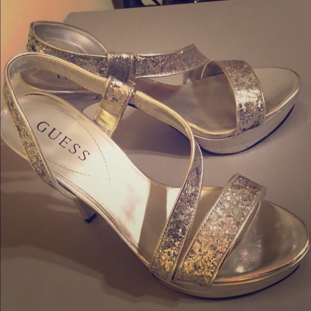 Silver Sparkle Glam Heels